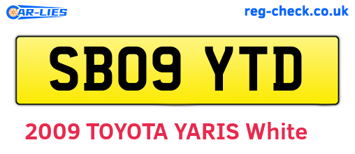 SB09YTD are the vehicle registration plates.