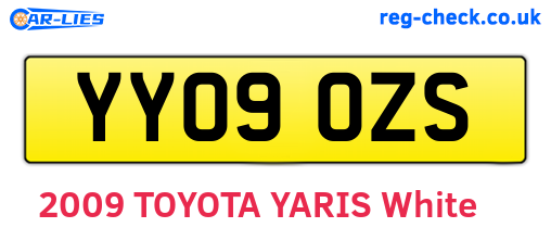 YY09OZS are the vehicle registration plates.