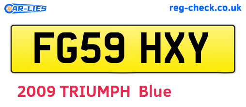 FG59HXY are the vehicle registration plates.