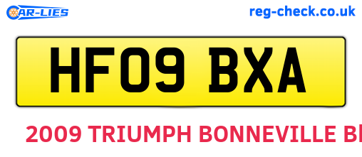 HF09BXA are the vehicle registration plates.