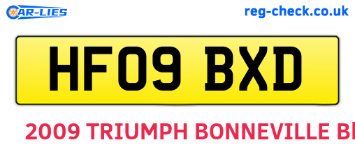 HF09BXD are the vehicle registration plates.