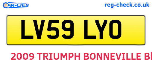 LV59LYO are the vehicle registration plates.