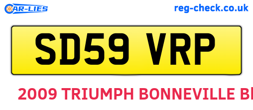 SD59VRP are the vehicle registration plates.