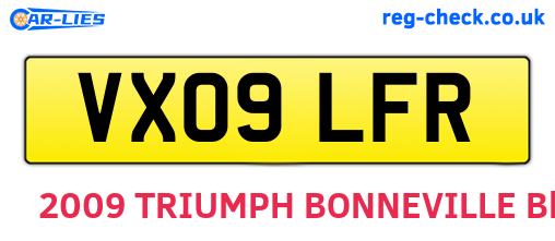 VX09LFR are the vehicle registration plates.