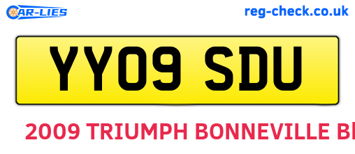 YY09SDU are the vehicle registration plates.