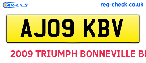 AJ09KBV are the vehicle registration plates.