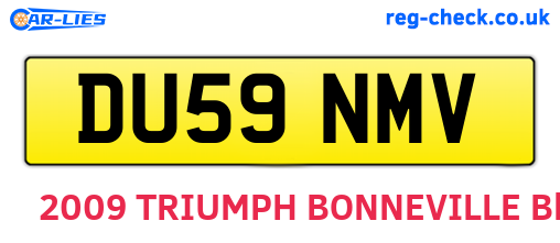 DU59NMV are the vehicle registration plates.