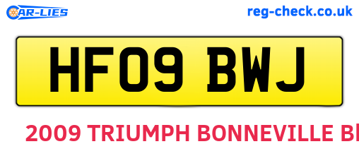 HF09BWJ are the vehicle registration plates.