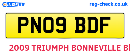 PN09BDF are the vehicle registration plates.