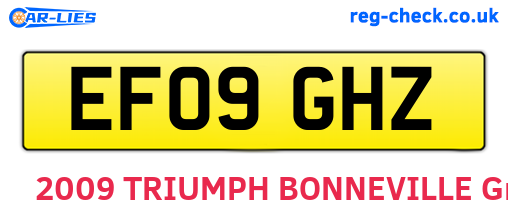 EF09GHZ are the vehicle registration plates.