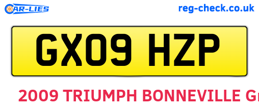 GX09HZP are the vehicle registration plates.