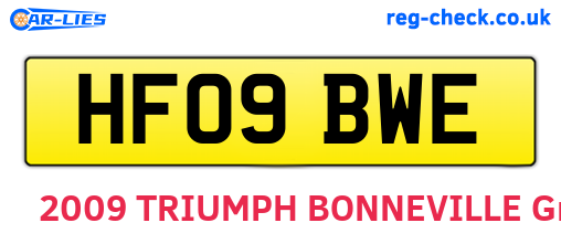 HF09BWE are the vehicle registration plates.