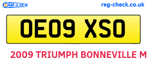 OE09XSO are the vehicle registration plates.