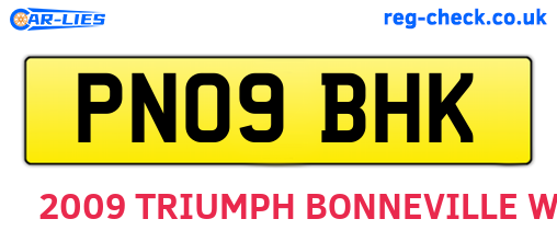 PN09BHK are the vehicle registration plates.