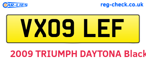 VX09LEF are the vehicle registration plates.