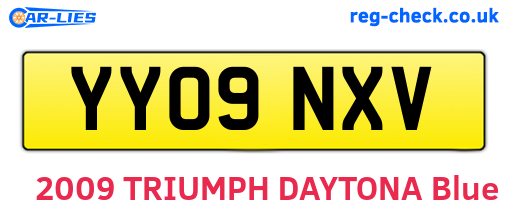 YY09NXV are the vehicle registration plates.