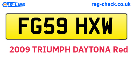 FG59HXW are the vehicle registration plates.