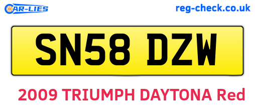 SN58DZW are the vehicle registration plates.