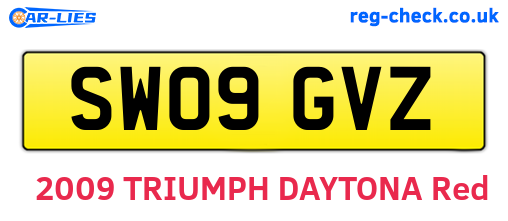 SW09GVZ are the vehicle registration plates.