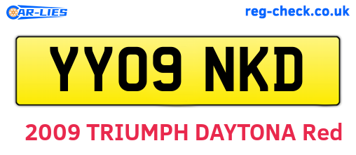 YY09NKD are the vehicle registration plates.