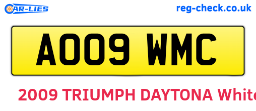 AO09WMC are the vehicle registration plates.