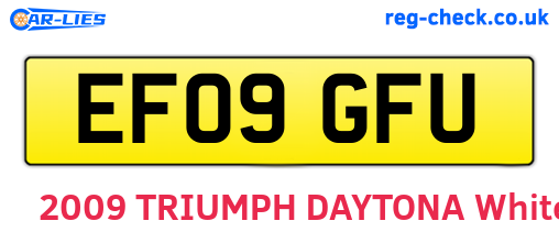 EF09GFU are the vehicle registration plates.