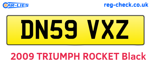 DN59VXZ are the vehicle registration plates.