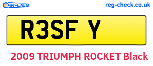 R3SFY are the vehicle registration plates.