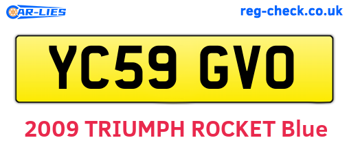 YC59GVO are the vehicle registration plates.