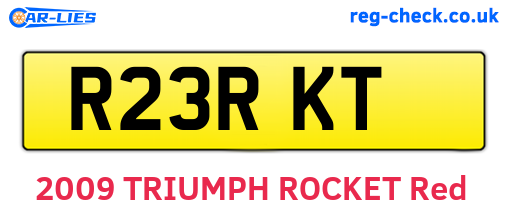 R23RKT are the vehicle registration plates.