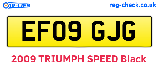 EF09GJG are the vehicle registration plates.