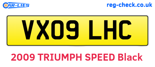 VX09LHC are the vehicle registration plates.