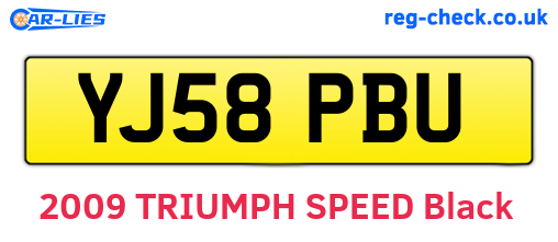 YJ58PBU are the vehicle registration plates.