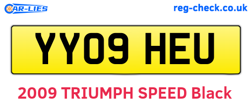 YY09HEU are the vehicle registration plates.