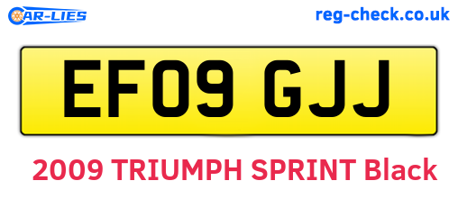 EF09GJJ are the vehicle registration plates.