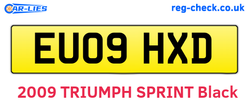 EU09HXD are the vehicle registration plates.
