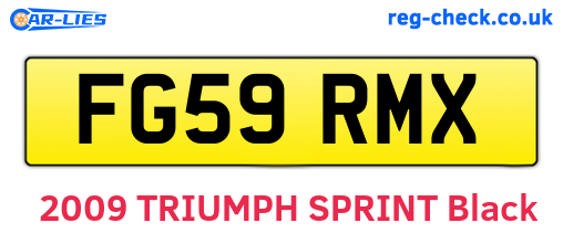 FG59RMX are the vehicle registration plates.