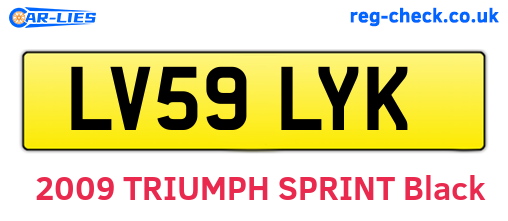 LV59LYK are the vehicle registration plates.