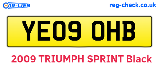 YE09OHB are the vehicle registration plates.