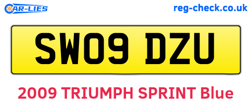 SW09DZU are the vehicle registration plates.