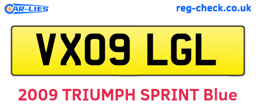 VX09LGL are the vehicle registration plates.