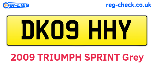 DK09HHY are the vehicle registration plates.