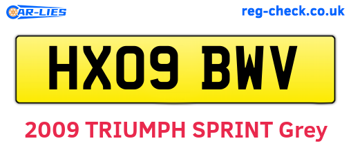 HX09BWV are the vehicle registration plates.
