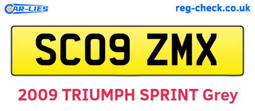 SC09ZMX are the vehicle registration plates.
