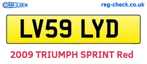 LV59LYD are the vehicle registration plates.
