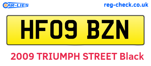 HF09BZN are the vehicle registration plates.