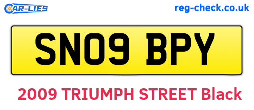 SN09BPY are the vehicle registration plates.