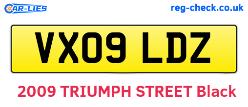 VX09LDZ are the vehicle registration plates.