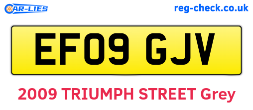 EF09GJV are the vehicle registration plates.