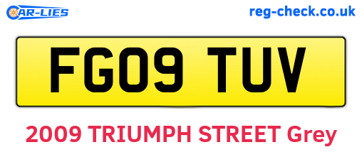 FG09TUV are the vehicle registration plates.